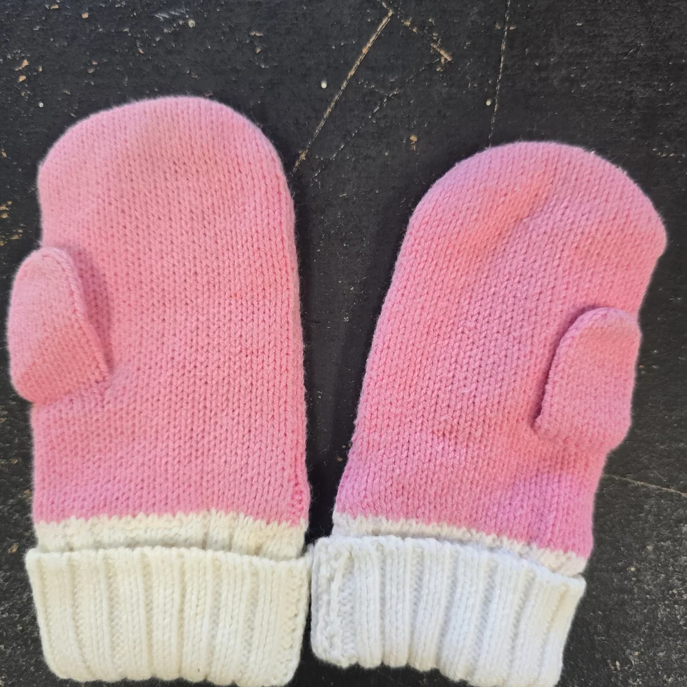 Knit Holiday Mittens Gymboree 2T - 3T Toddler Pink Snowman Cozy Cutie 2011